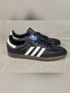adidas Samba OG Men’s Leather Sneakers in Black and White See Photos For Details